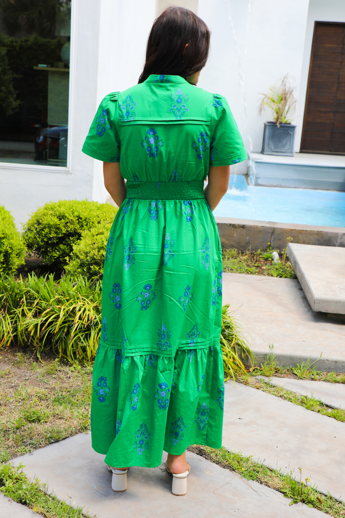A Distant Memory Maxi Dress: Green/Multi