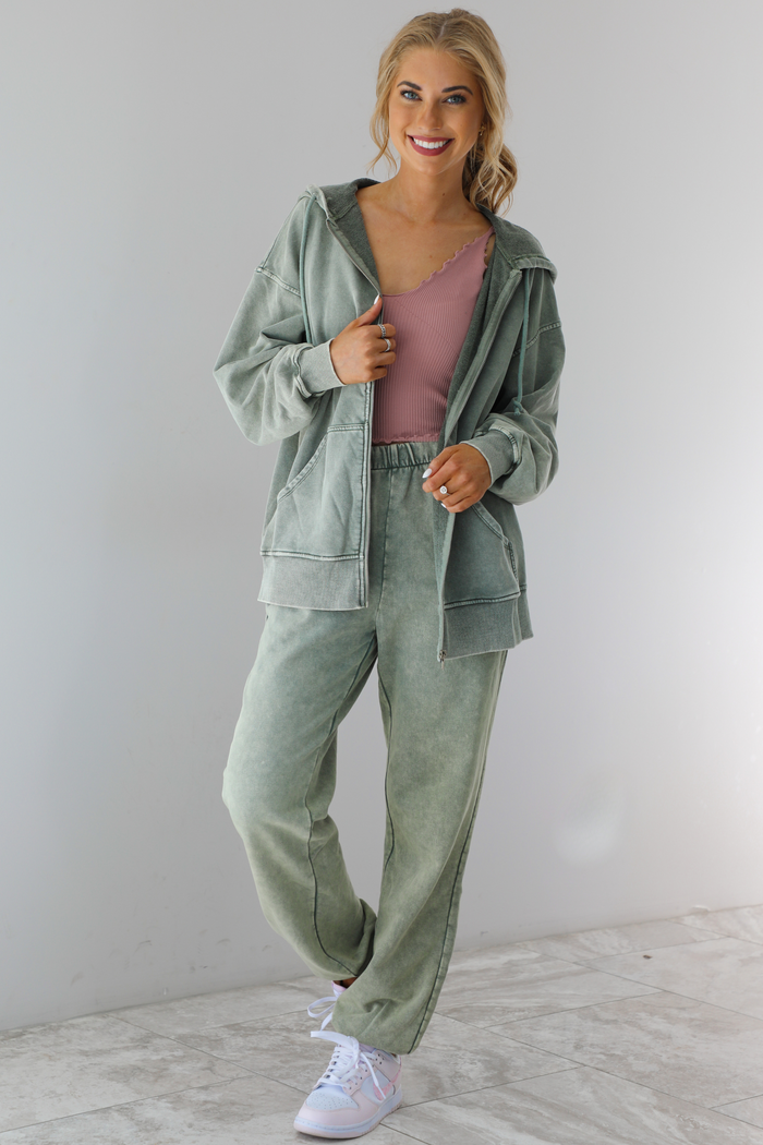 End Game Jogger Set: Mineral Washed Green