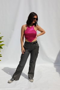 All Around Halter Top: Fuchsia