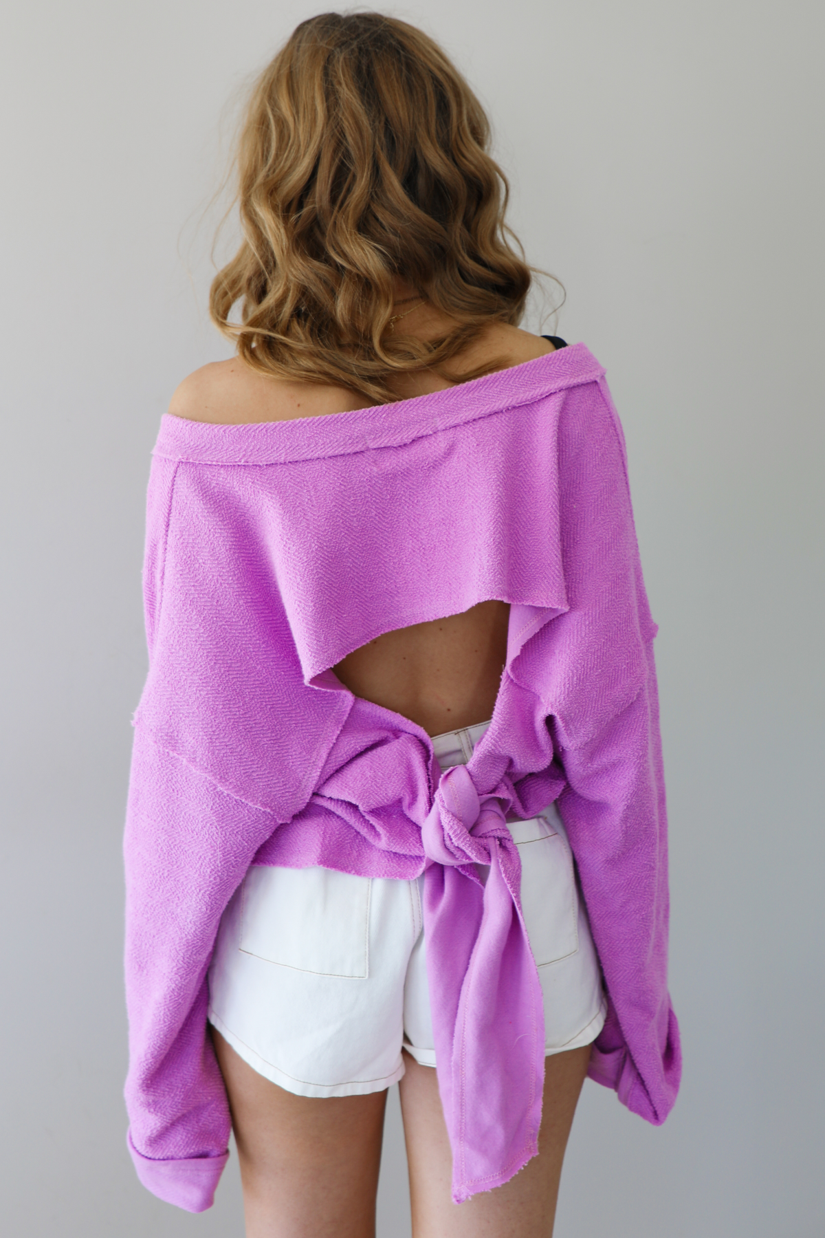 Terrycloth Oversized Sweater: Orchid