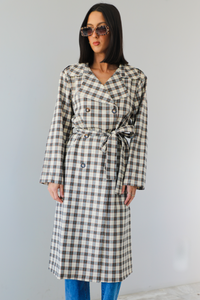 Rome Trench Coat: Brown/Multi