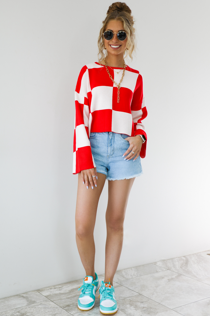 Sometimes Sweater: Red/White
