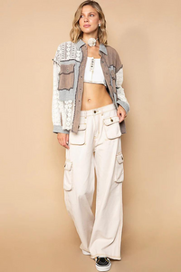 PRE-ORDER: Call Me Shacket: Dusty Grey/Multi