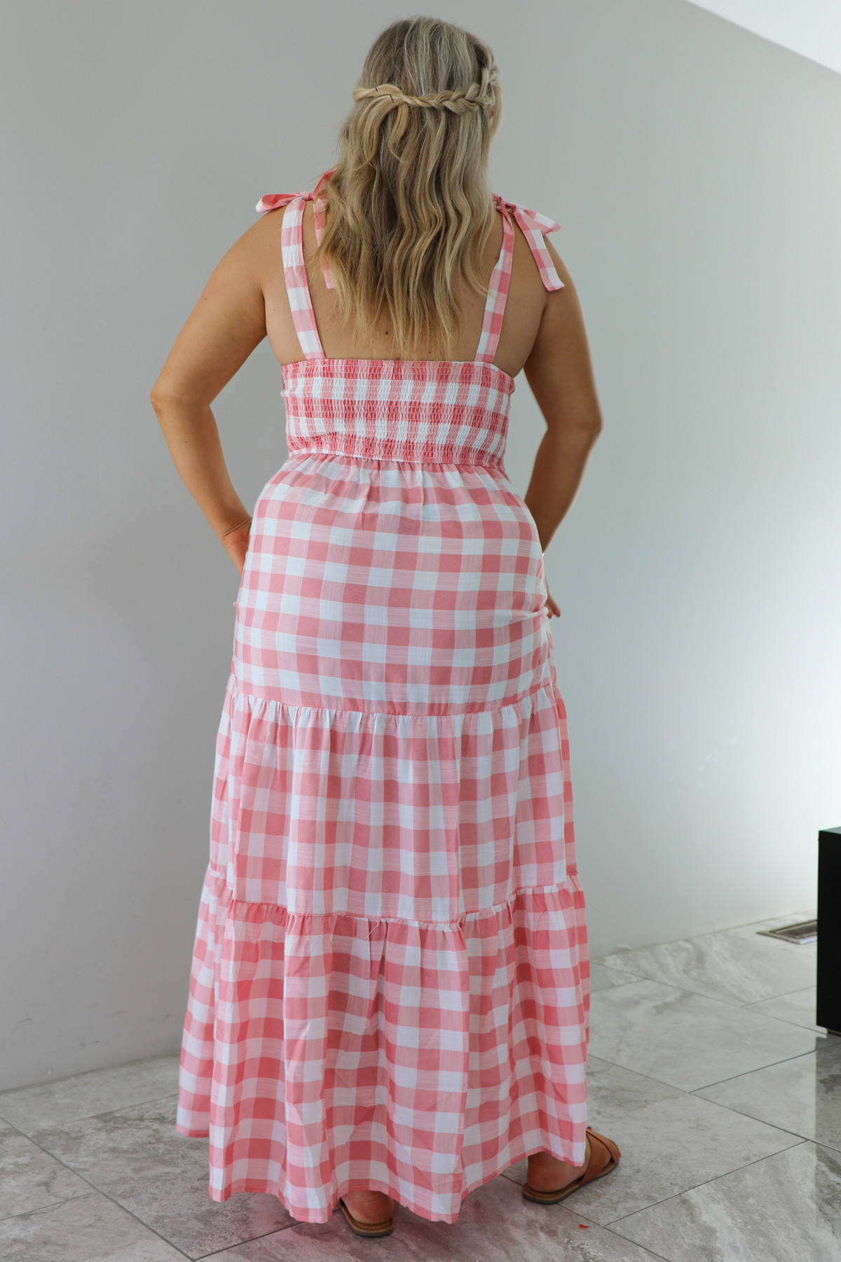 Pretty In Pink Maxi Dress: Pink/White