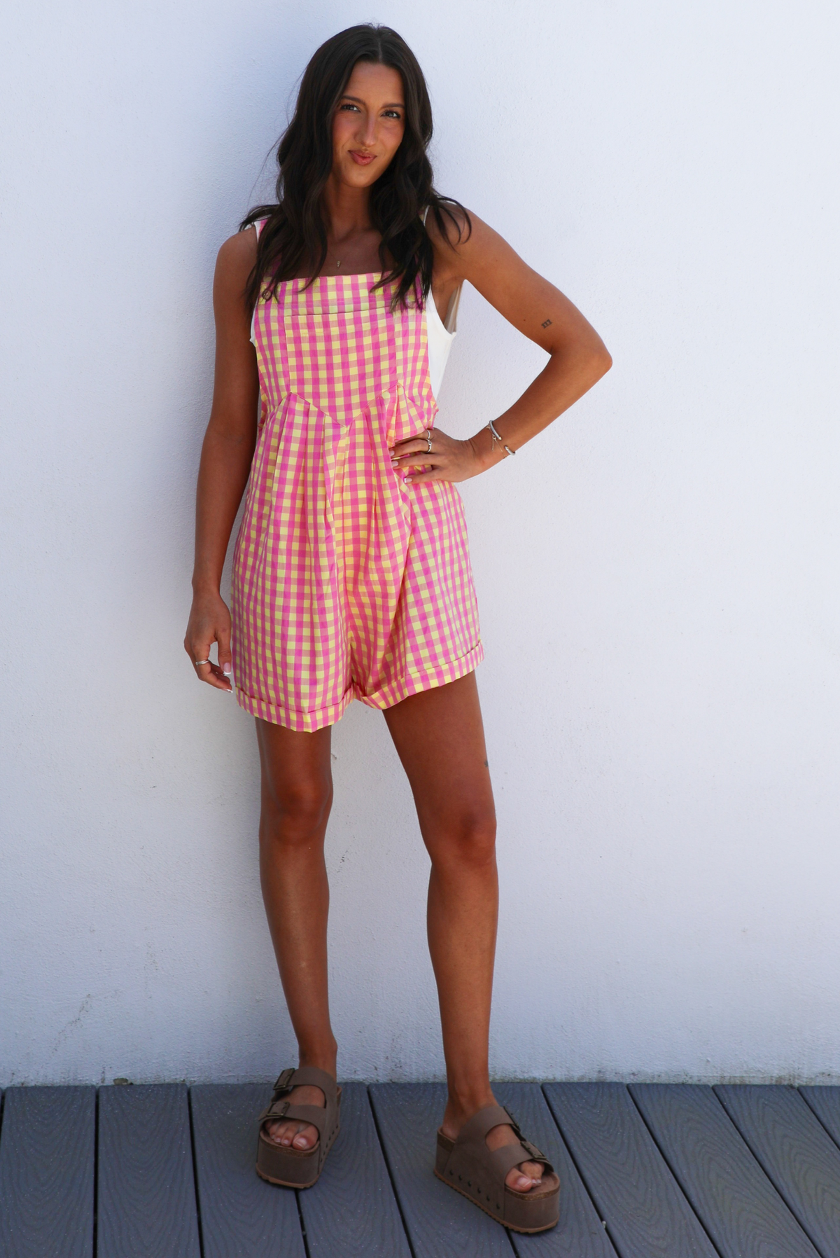 So Sweet Overalls: Pink/Yellow