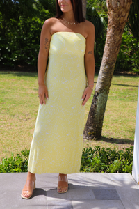 Day In The Sun Maxi Dress: Yellow/White