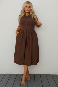 So Darling Midi Dress: Brown