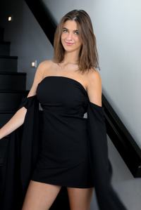 Take A Step Dress: Black