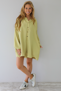 Perfect Style Romper: Chartreuse