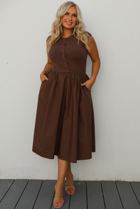 So Darling Midi Dress: Brown