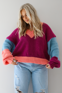 Excited For This Sweater: Maroon/Multi