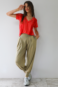 The Other Side Top: Coral Red