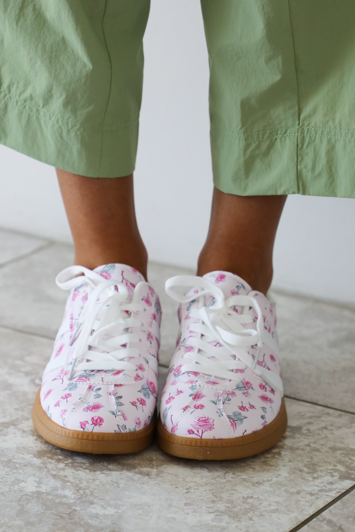 Flower Fields Sneakers: Pink/Multi