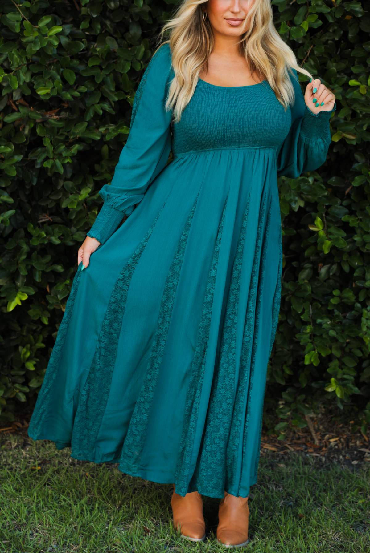 Falling For You Maxi Dress: Teal