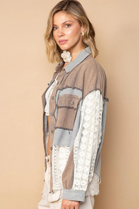 PRE-ORDER: Call Me Shacket: Dusty Grey/Multi