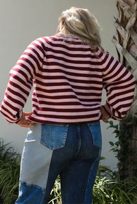 Someday Cardigan: Burgundy/Pink