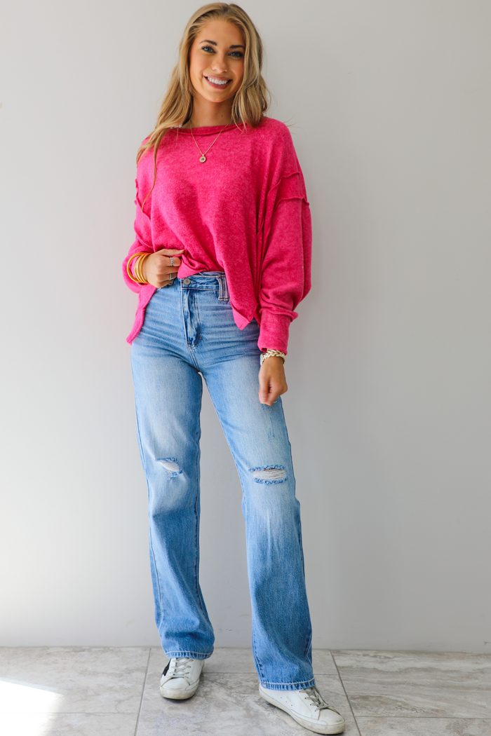 Good Terms Sweater: Pink
