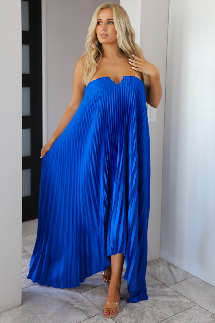 Midnight Dancing Maxi Dress: Royal Blue