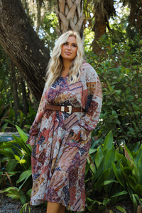 Going Around Maxi Dress: Rust/Multi