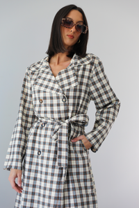 Rome Trench Coat: Brown/Multi