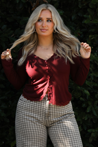 Not So Basic Top: Burgundy