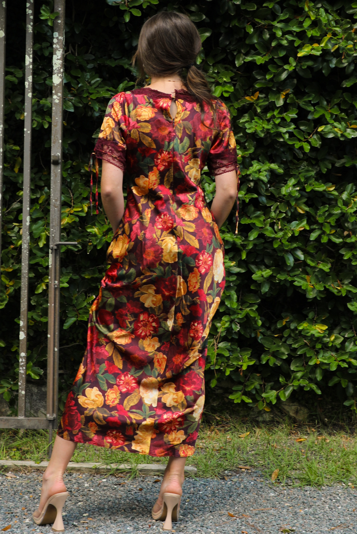 Autumn Inspired Maxi Dress: Burgundy/Multi