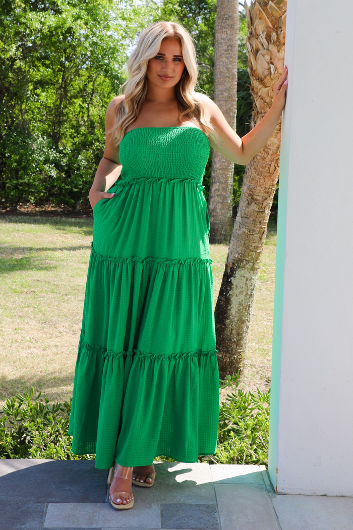Definite Fave Maxi Dress: Green