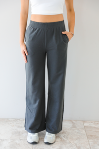 Straight Slit Sweatpants: Charcoal