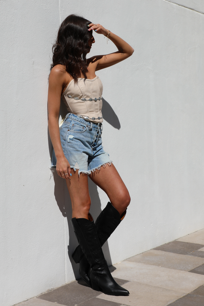 Get You There Corset: Ivory/Silver