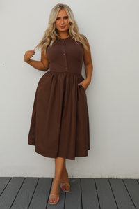 So Darling Midi Dress: Brown