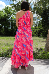Walking To You Maxi Dres: Pink/Multi