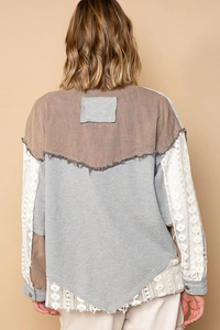 PRE-ORDER: Call Me Shacket: Dusty Grey/Multi