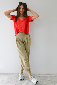 The Other Side Top: Coral Red