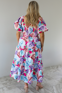 Clearwater Beach Midi Dress: Fuchsia/Multi