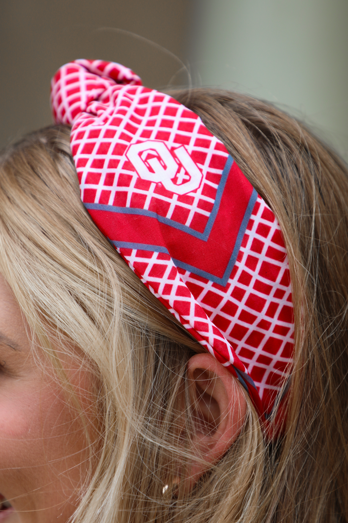 OU Headband: Red/White