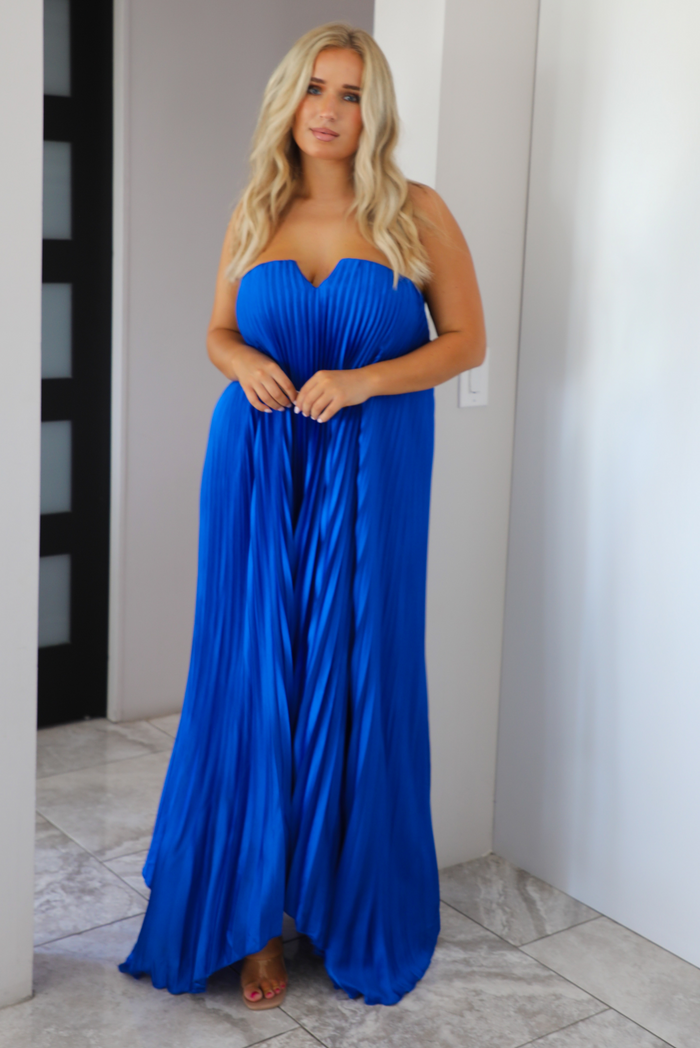 Midnight Dancing Maxi Dress: Royal Blue