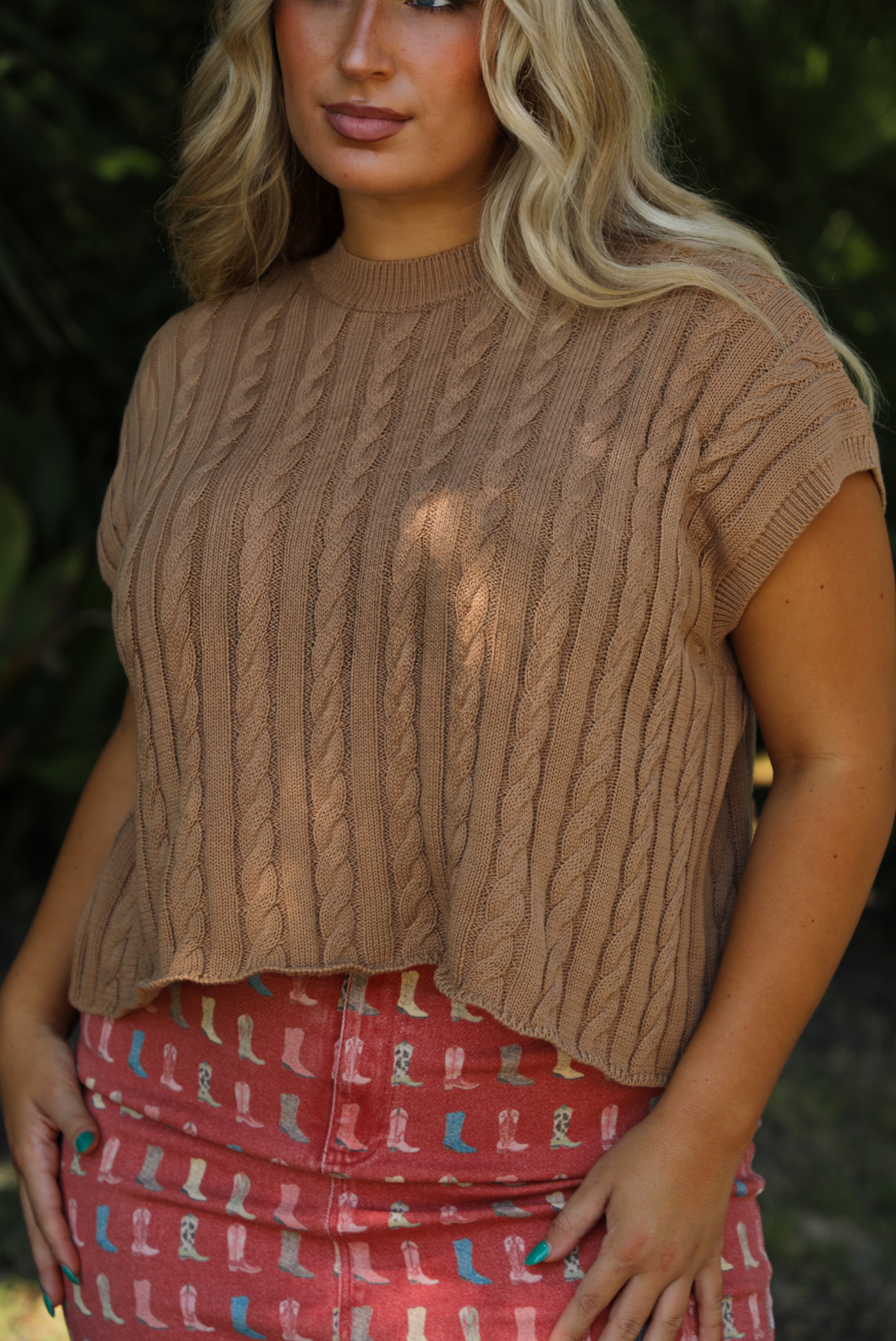 Already There Sweater Vest: Tan