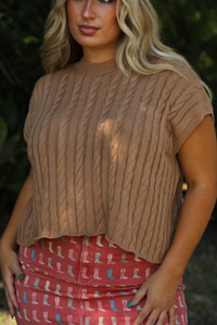 Already There Sweater Vest: Tan
