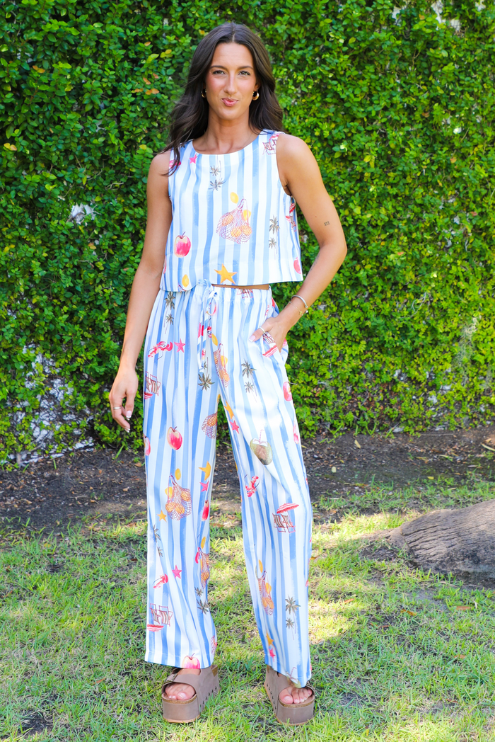 Sandy Beach Set: Blue/White/Multi