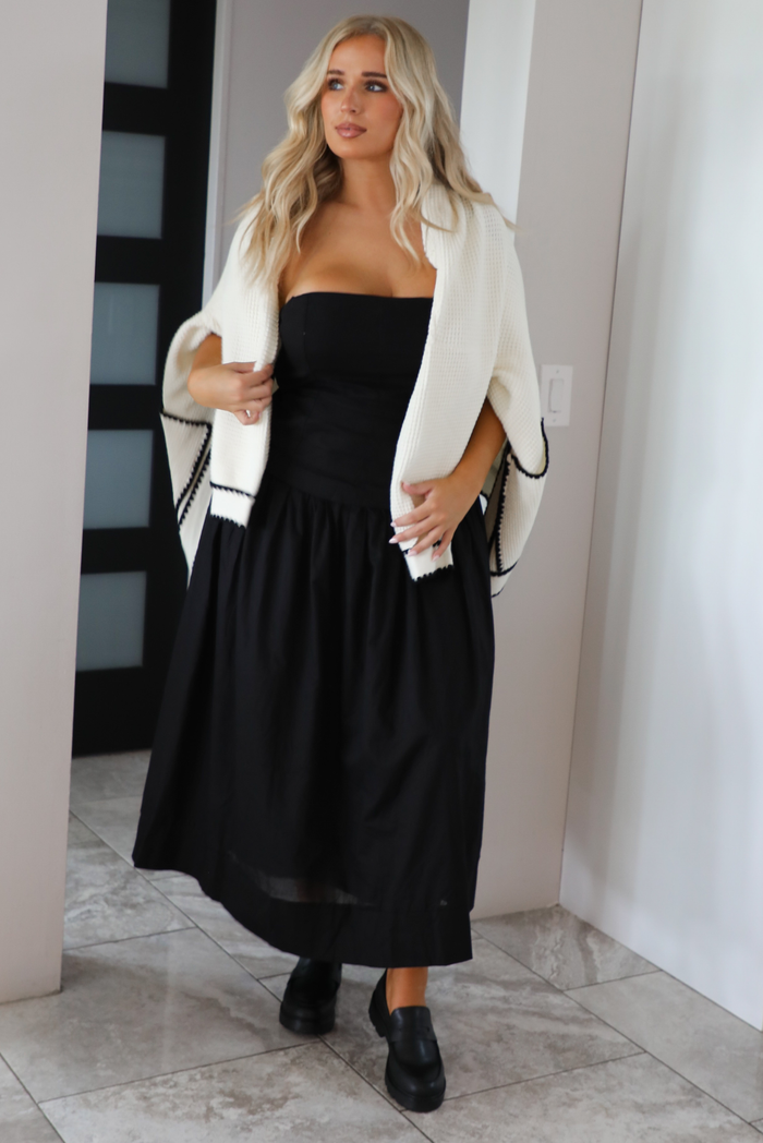 Just As Likely Cardigan: Cream/Black