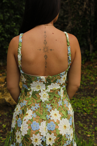 PRE-ORDER: Flower Fields Maxi Dress: Green/Multi