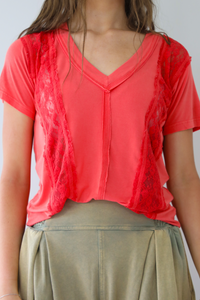 The Other Side Top: Coral Red