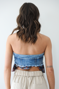 What If Crop Top: Denim/Multi