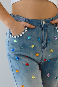 The Bedazzled Jeans: Denim/Multi