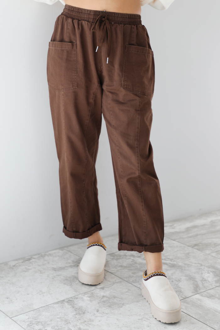 Mean Business Wide Leg Pants: Brown