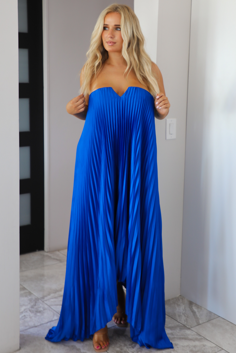 Midnight Dancing Maxi Dress: Royal Blue