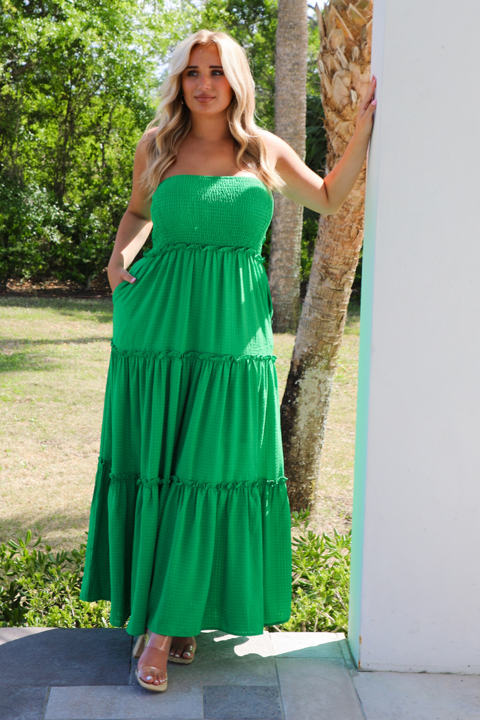 Definite Fave Maxi Dress: Green