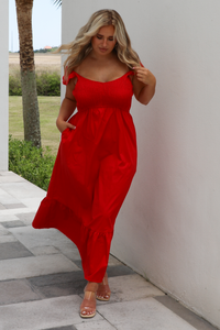 So Darling Midi Dress: Red