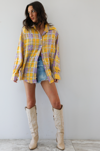 Something Extra Flannel: Yellow/Multi