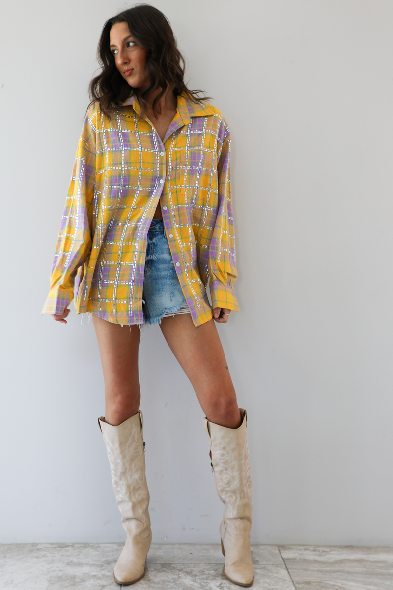 Something Extra Flannel: Yellow/Multi